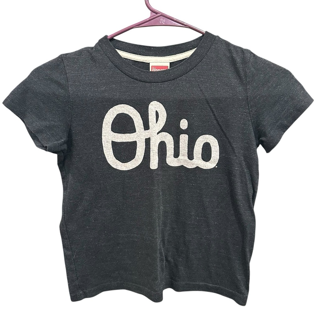Homage Gray Ohio Script Youth T-Shirt Top - Size 6 - Ohio State Buckeyes OSU